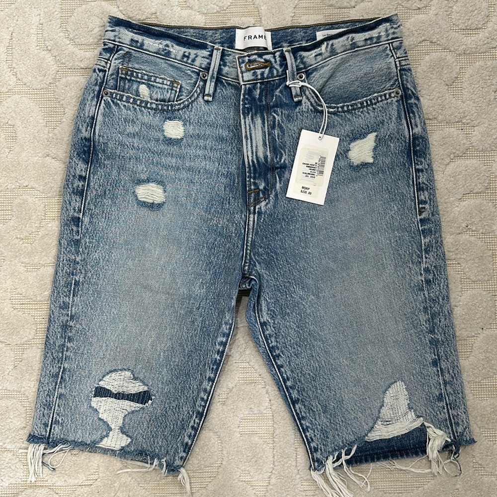 FRAME*Denim*Distressed* Shorts* Bermuda*Never Worn*